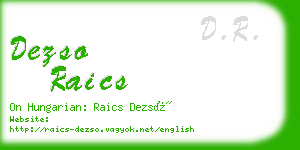 dezso raics business card